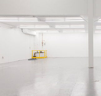 Large empty white warehouse