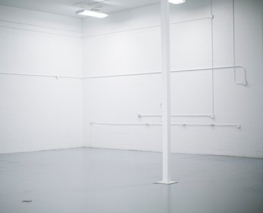 Large empty white warehouse